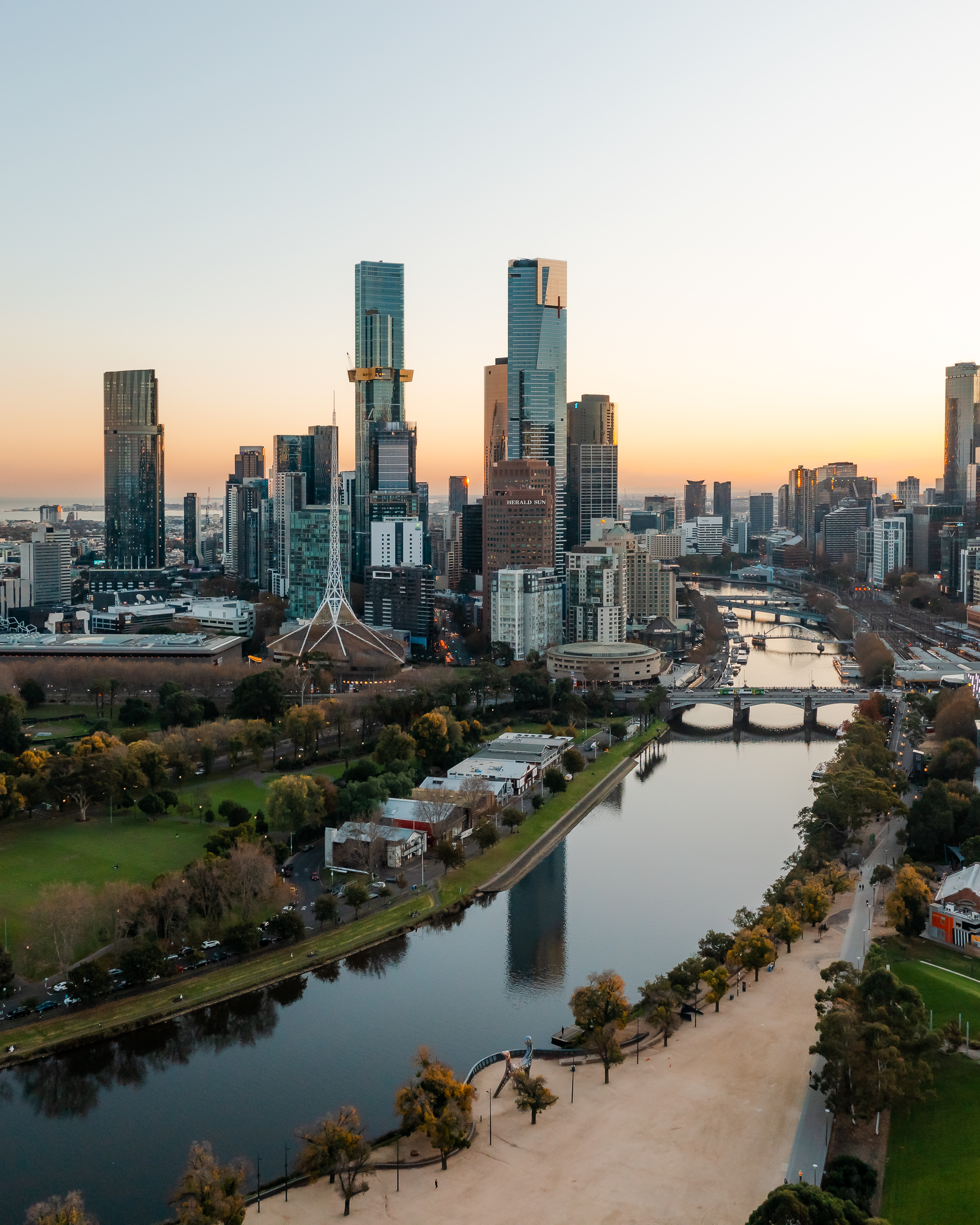 A panorama of the Melbourne's skyline